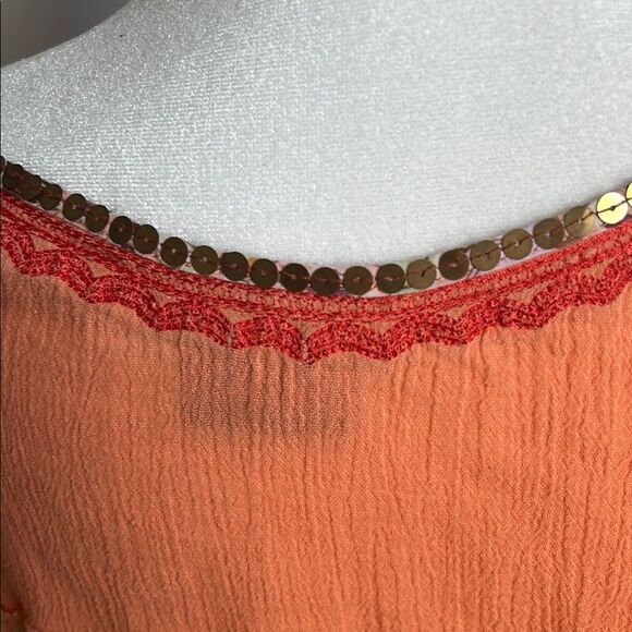 Free People Moroccan Style Peach Embroidered Women's Top - Picture 3 of 6